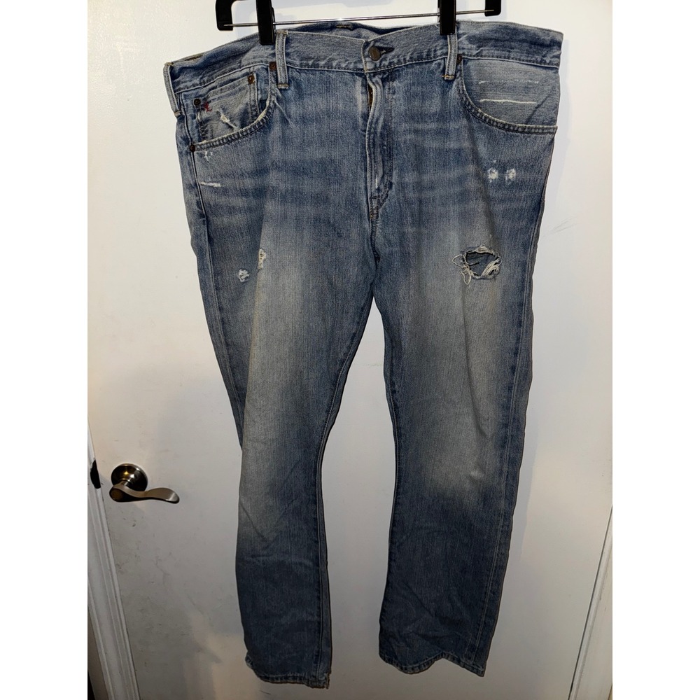 Ralph Lauren Polo Jeans Men's Distressed Demin 38x30 authentic vintage Polo